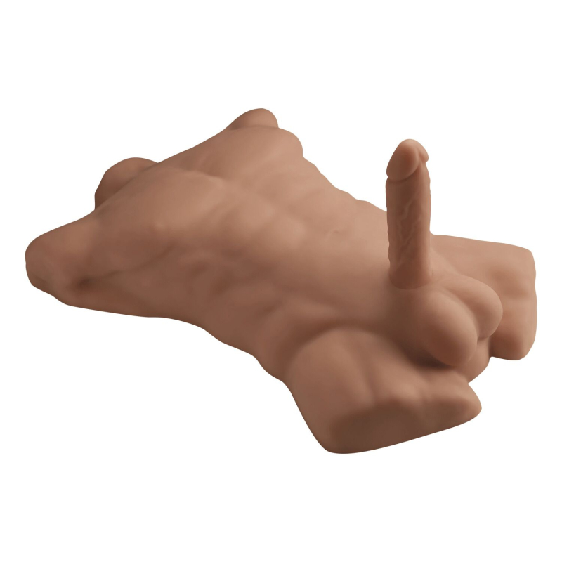 Торс з фалоімітатором на присосці SilexD Apollo L Male Torso Caramel, довжина 17.8 см