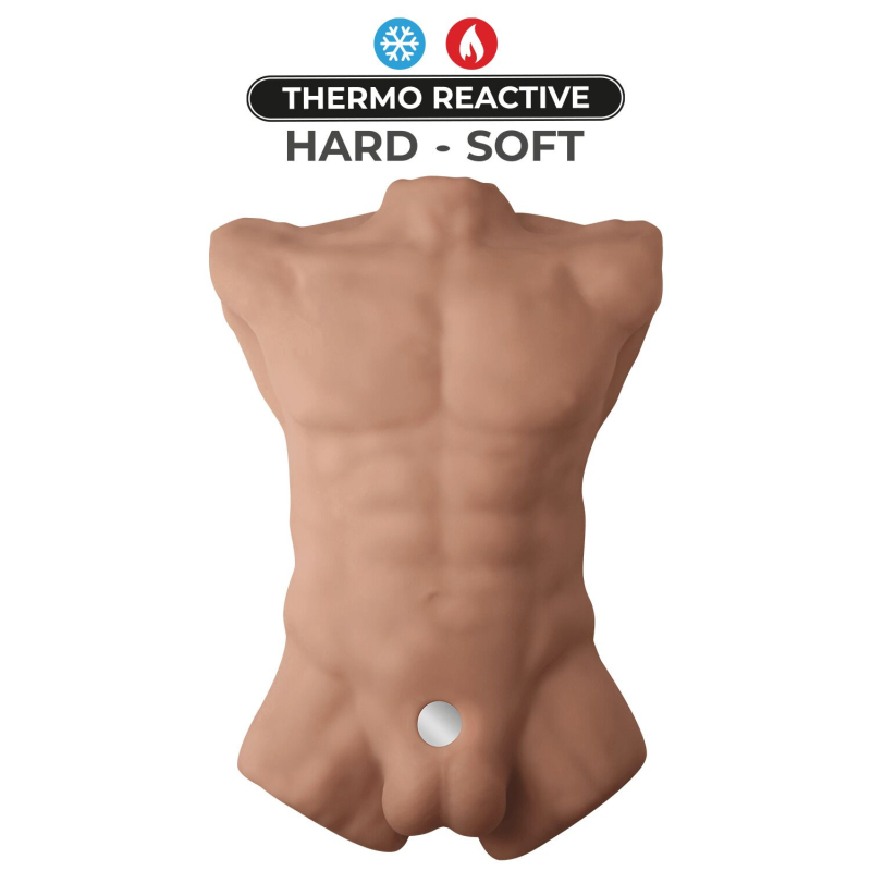 Торс з фалоімітатором на присосці SilexD Apollo L Male Torso Caramel, довжина 17.8 см
