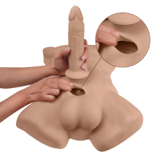 Торс з фалоімітатором на присосці SilexD Apollo L Male Torso Caramel, довжина 17.8 см