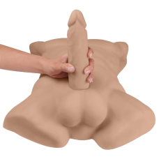 Торс з фалоімітатором на присосці SilexD Apollo L Male Torso Caramel, довжина 17.8 см