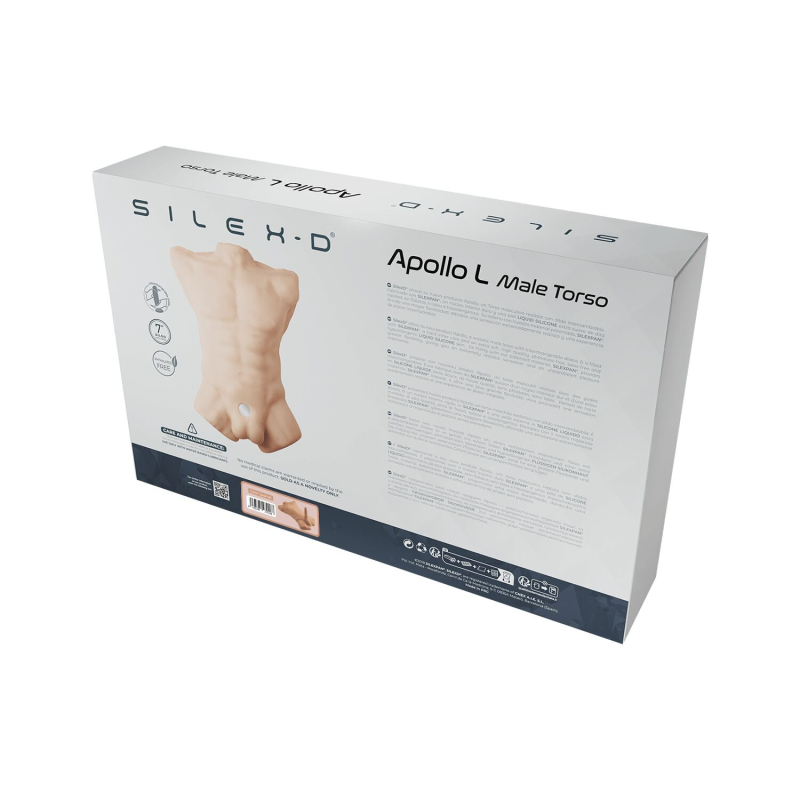Торс з фалоімітатором на присосці SilexD Apollo L Male Torso Caramel, довжина 17.8 см