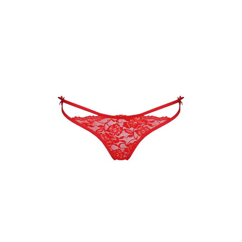 Трусики на зав'язочках з боків Passion Exclusive WARDA THONG 2XL/3XL, червоний