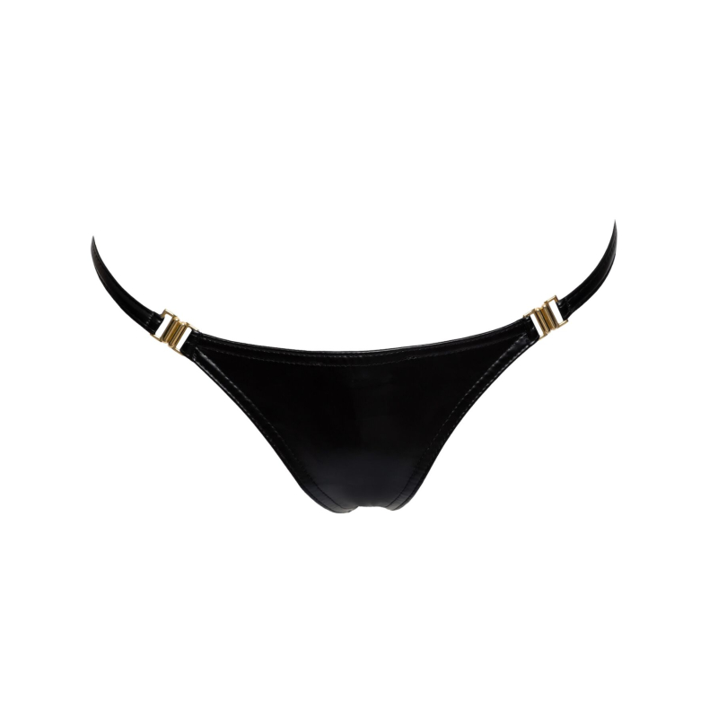 Трусики Noir Handmade P008 Powerwetlook panty with gold clasp – XL