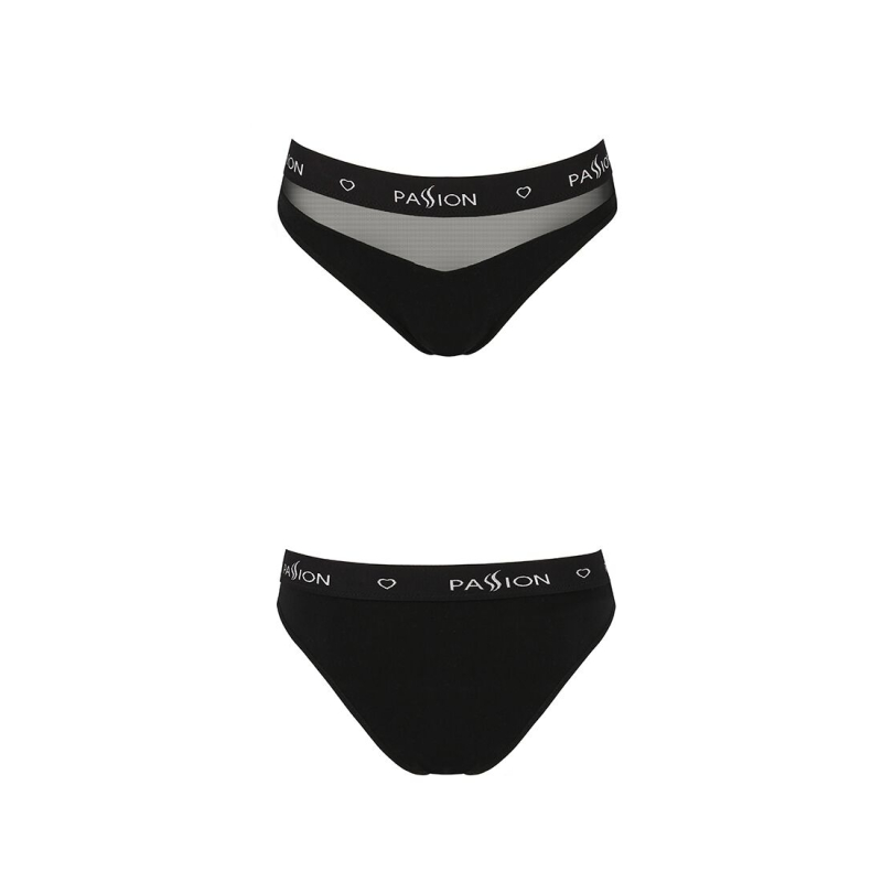 Трусики з прозорою вставкою Passion PS006 PANTIES S, чорний колір