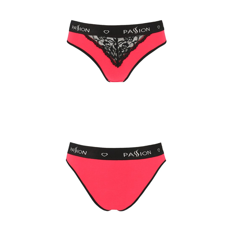 Трусики с широкой резинкой и кружевом Passion PS001 PANTIES M, черный/красный