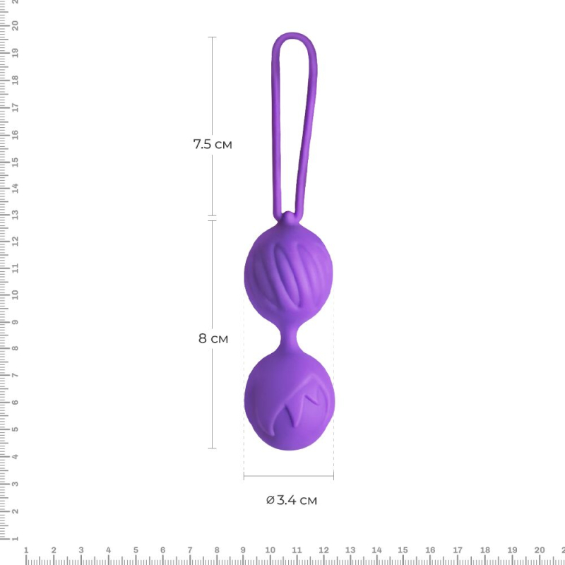 Вагинальные шарики Adrien Lastic Geisha Lastic Balls Mini Violet (S), диаметр 3.4 см, масса 85 г