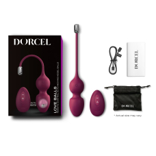 Вагинальные шарики Dorcel LOVE BALLS PLUM, вибрации и движения внутреннего шарика, пульт ДК