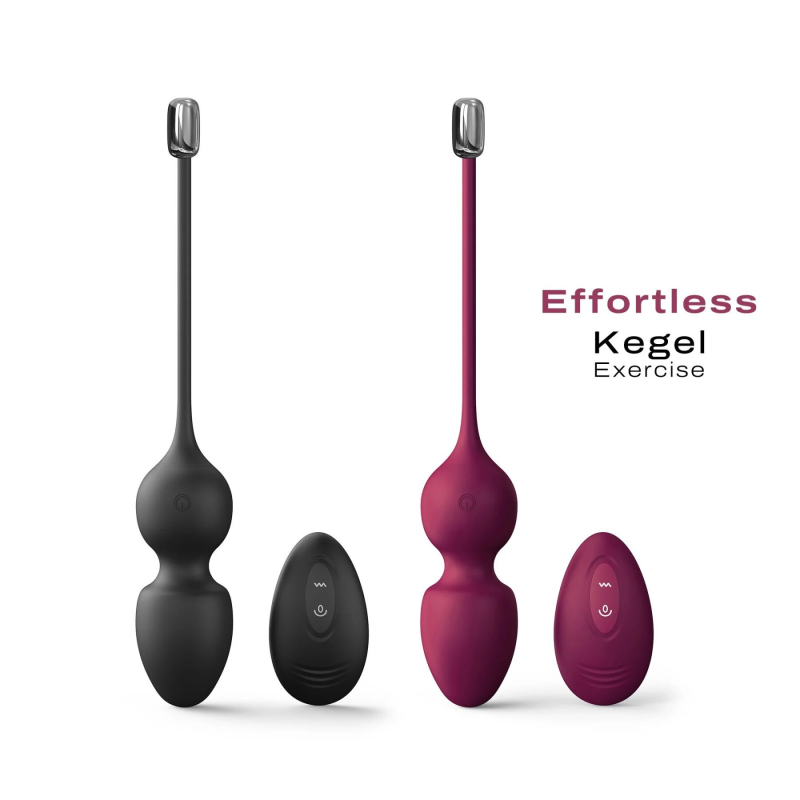 Вагинальные шарики Dorcel LOVE BALLS PLUM, вибрации и движения внутреннего шарика, пульт ДК