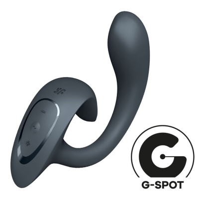 Вагінально-кліторальний вібратор – Satisfyer G for Goddess 1 Dark Grey – гнучкий стовбур, 12х2 режимів