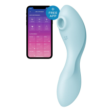 Вакуумний смарт стимулятор з вібрацією – Satisfyer Curvy Trinity 5 Blue – App-керування з телефона на відстані