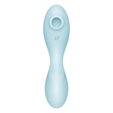 Вакуумний смарт стимулятор з вібрацією – Satisfyer Curvy Trinity 5 Blue – App-керування з телефона на відстані
