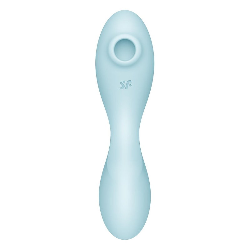 Вакуумний смарт стимулятор з вібрацією – Satisfyer Curvy Trinity 5 Blue – App-керування з телефона на відстані