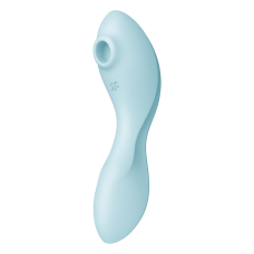 Вакуумний смарт стимулятор з вібрацією – Satisfyer Curvy Trinity 5 Blue – App-керування з телефона на відстані