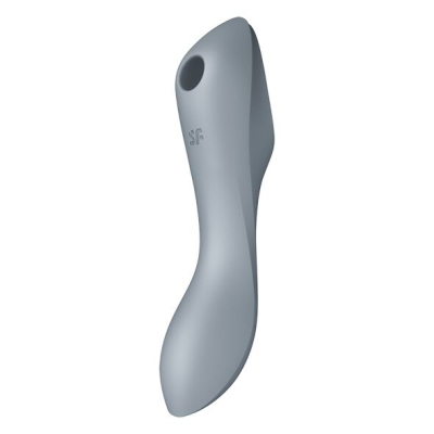 Вакуумный стимулятор с вибрацией 3в1 – Satisfyer Curvy Trinity 3 BlueGrey – 12 режимов вибрации, 11 уровней вакуума