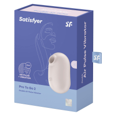 Вакуумный стимулятор с вибрацией – Satisfyer Pro To Go 2 Beige – 12 режимов вибрации + 11 вариантов вакуумной