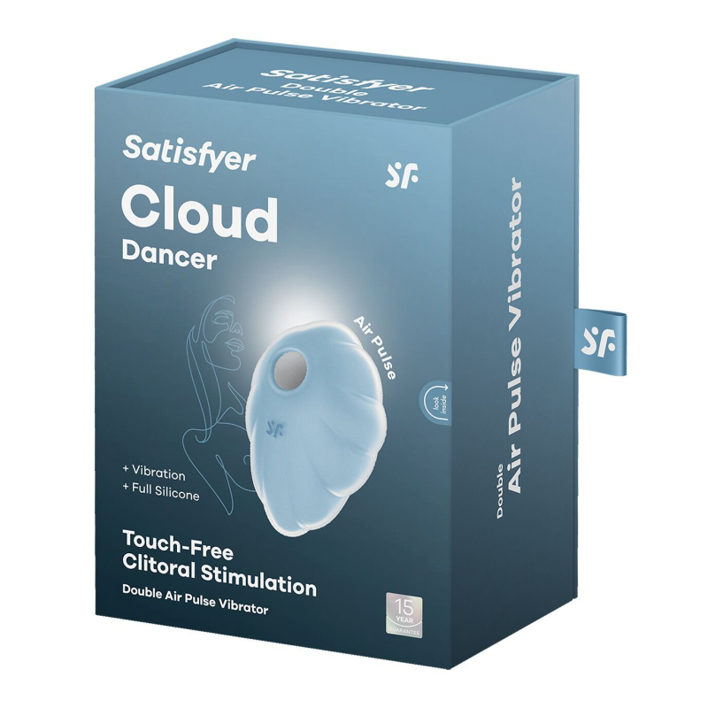 Вакуумний стимулятор з вібрацієюр – Satisfyer Cloud Dancer Blue – 12 вібро + 11 вакуумних режимів