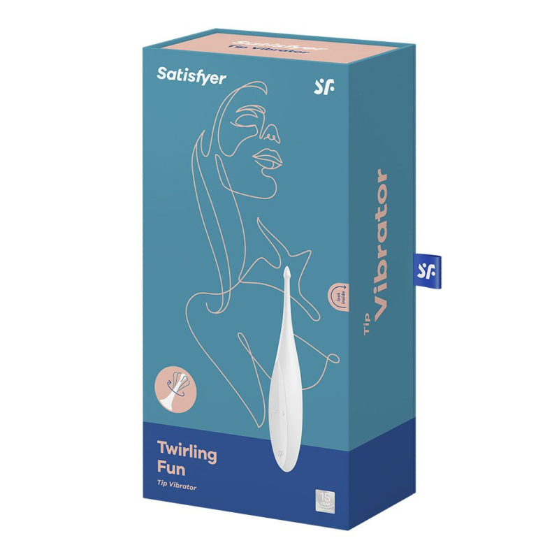 Вібратор для клітора – Satisfyer Twirling Fun White – 5 рівнів інтенсивності, 7 ритмічних малюнків, водозахист