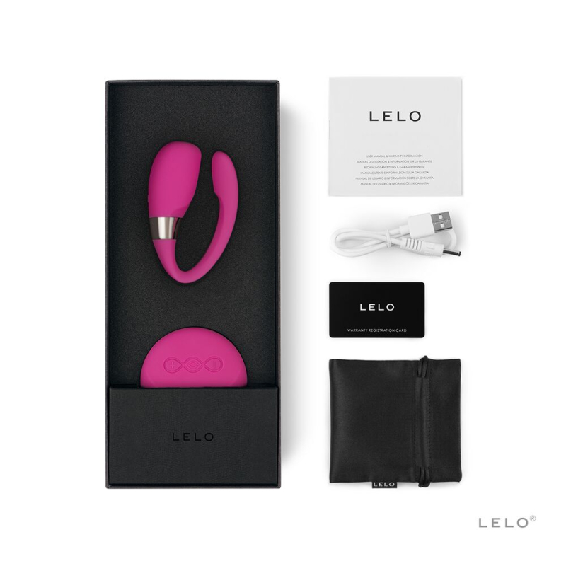 Вибратор для пар – LELO Tiani 3 Cerise – 2 мотора, пульт, гибкий корпус, 8 режимов