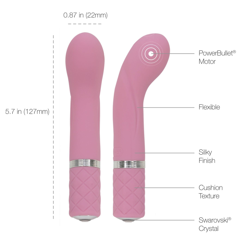 Вибратор для точки G – Pillow Talk Racy Pink с кристаллом Swarovski – гибкий корпус, подарочная упаковка