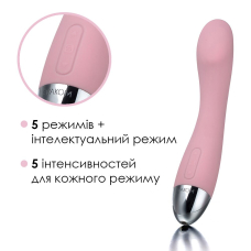 Вибратор для точки G – Svakom Amy Pale Pink – с интеллектуальным режимом, высококачественный силикон, 5 вибро-режимов