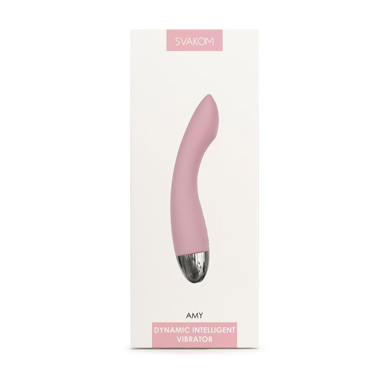 Вибратор для точки G – Svakom Amy Pale Pink – с интеллектуальным режимом, высококачественный силикон, 5 вибро-режимов