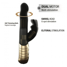 Вібратор-кролик Dorcel Baby Rabbit Gold 2.0 – з можливістю обертання головки на 360° + 5 рядів перлин, 7 вібро-режимів