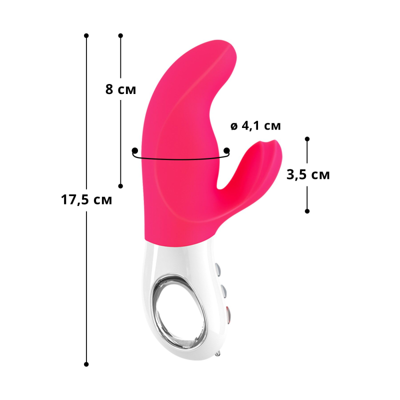Вібратор-кролик – Fun Factory MISS BI Pink/White, 2 незалежні мотори, діаметр 4.2 см