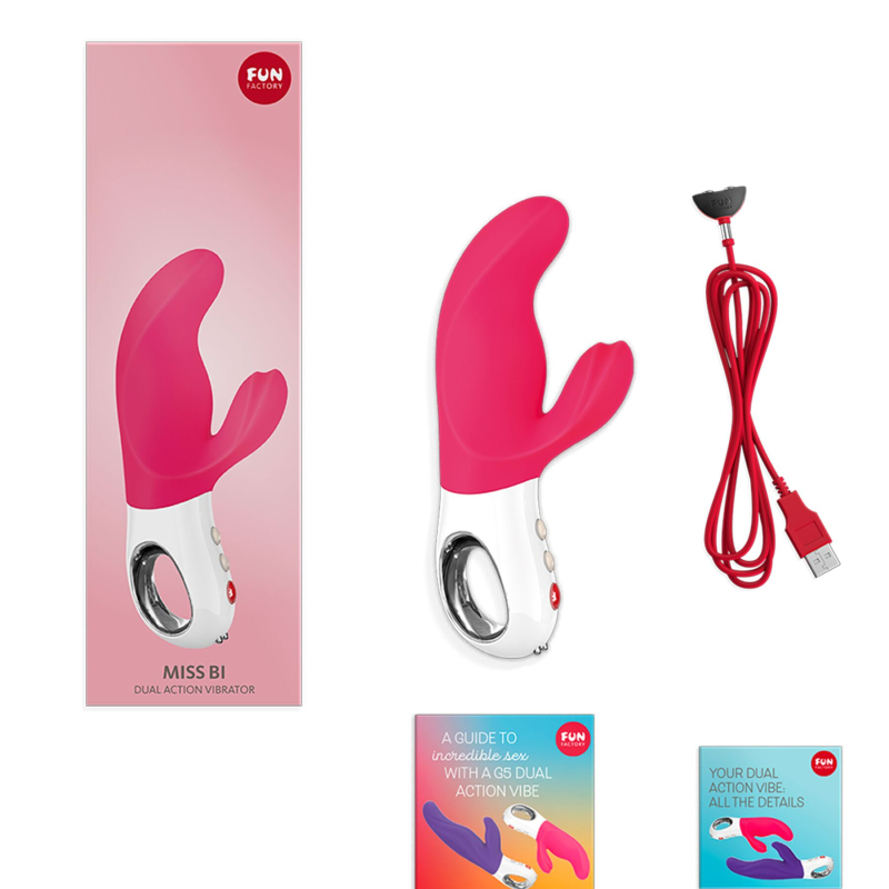 Вібратор-кролик – Fun Factory MISS BI Pink/White, 2 незалежні мотори, діаметр 4.2 см
