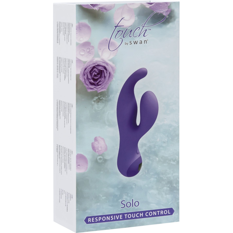 Вибратор-кролик – Touch by SWAN Solo Purple с сенсорным управлением, регулировка вибраций точки G и клитора