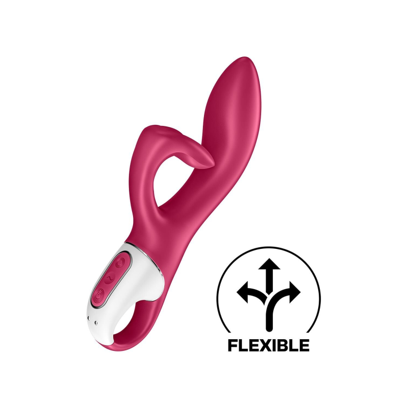Вибратор-кролик с тройным отростком – Satisfyer Embrace me Berry – 12 режимов, водозащита