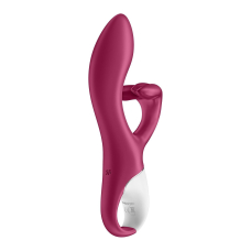 Вібратор-кролик з потрійним відростком – Satisfyer Embrace me Berry – 12 режимів, водозахист