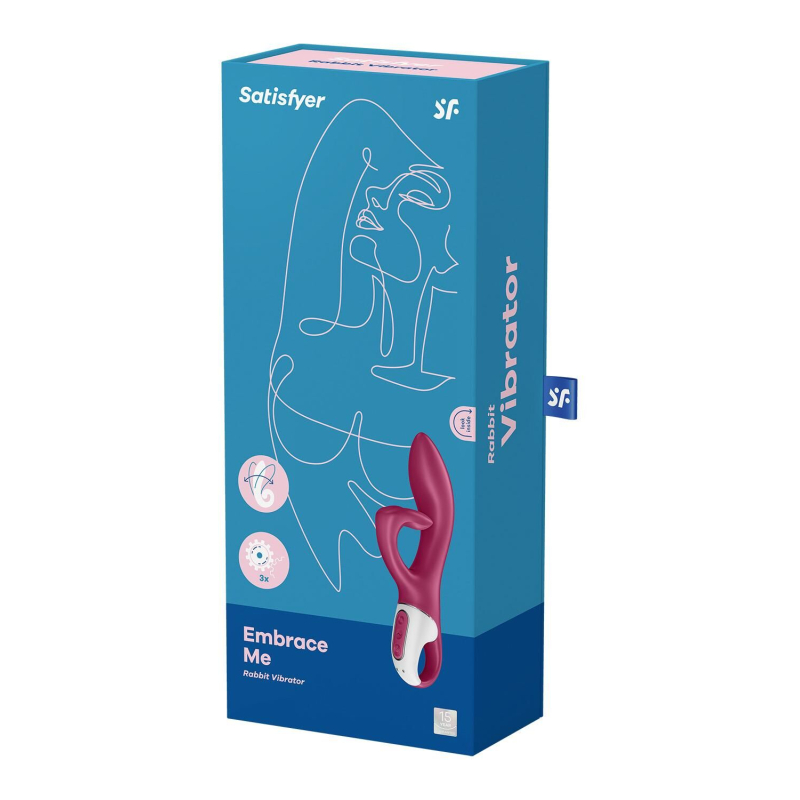Вибратор-кролик с тройным отростком – Satisfyer Embrace me Berry – 12 режимов, водозащита