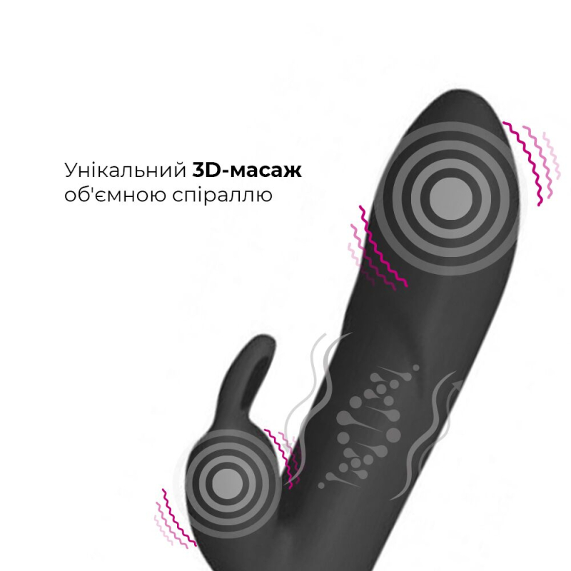 Вібратор-кролик зі спіральним 3D-масажем Adrien Lastic Twister – 3 потужних мотора по 20 режимів на кожний