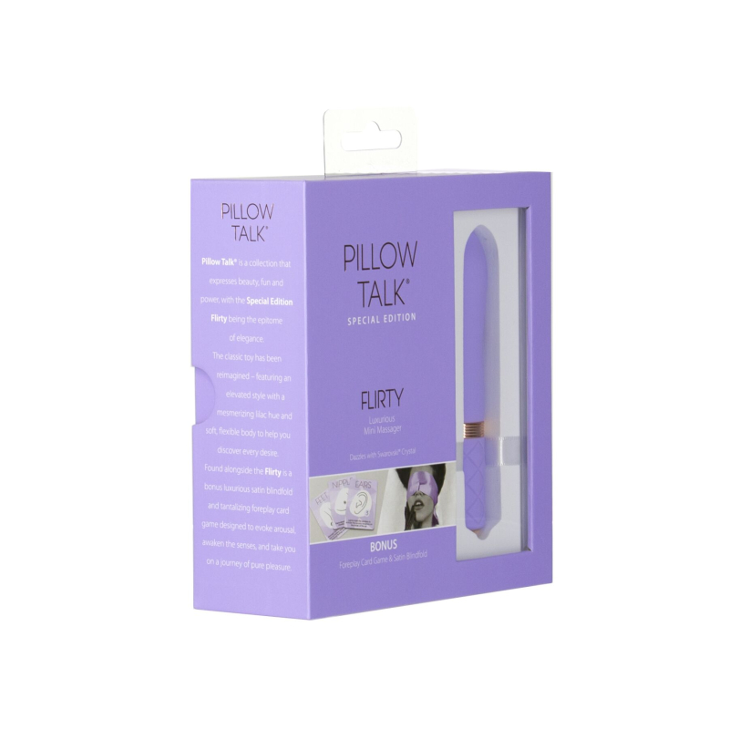 Вибратор точки G – Pillow Talk Flirty Purple Special Edition – кристалл Сваровски, шелковая повязка на глаза + игра