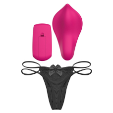 Вібратор у трусики – Liebe Panty Vibe Recargable Cerise, нагрів до 39 °C, пульт + трусики S-M у комплекті