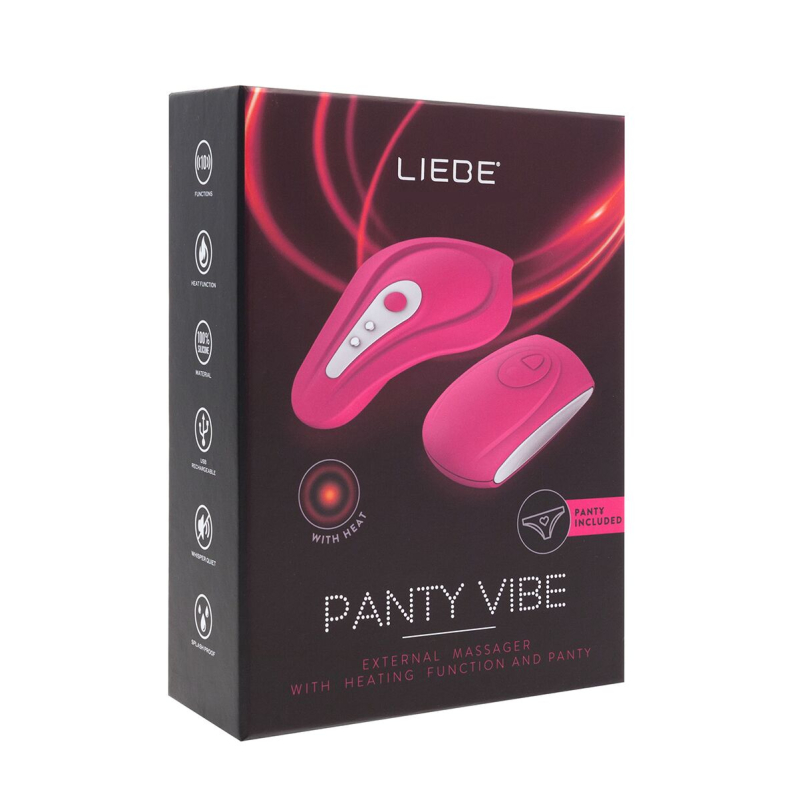 Вібратор у трусики – Liebe Panty Vibe Recargable Cerise, нагрів до 39 °C, пульт + трусики S-M у комплекті