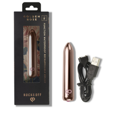 Виброкуля для стимуляции клитора Rocks Off Bullet Golden Rose, золотистая, 16 настроек