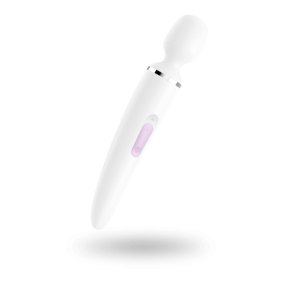 Вибромассажер Satisfyer Wand-er Woman (White/Chrome) – большой и мощный, размер XXL, 50 вибро-режимов