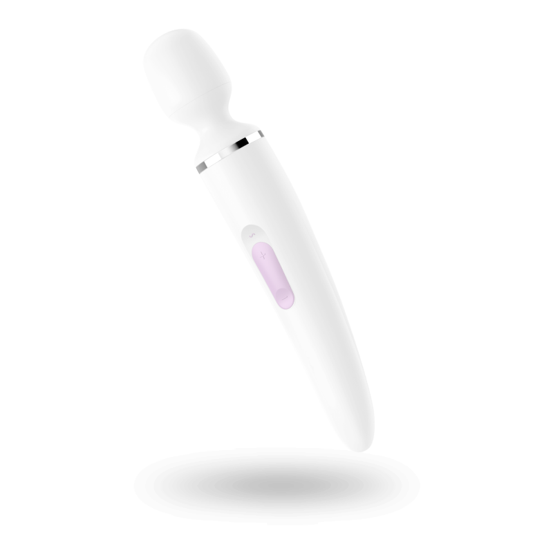 Вібромасажер Satisfyer Wand-er Woman (White/Chrome) – великий та потужний, розмір XXL, 50 віброрежимів