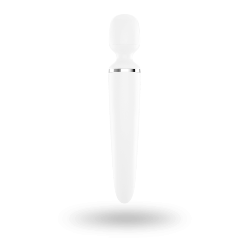Вібромасажер Satisfyer Wand-er Woman (White/Chrome) – великий та потужний, розмір XXL, 50 віброрежимів