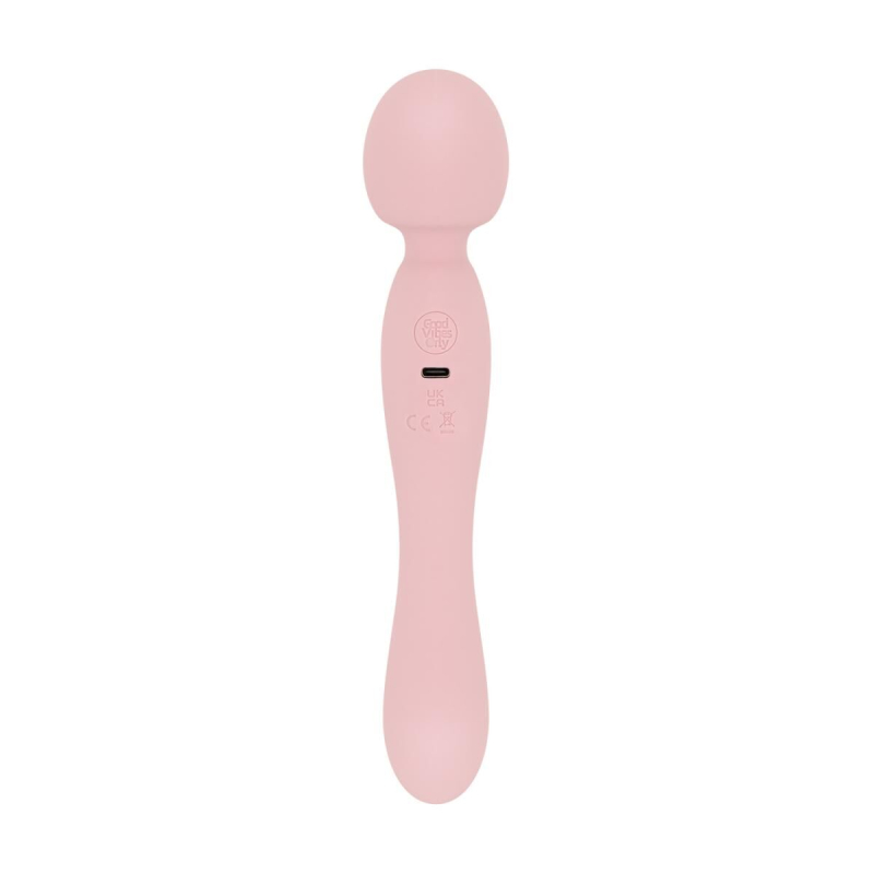 Вибромассажер (ванд) Good Vibes Only SIMI Double-Sided Wand Vibrator Soft Silicone, розового цвета