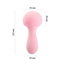 Вібромасажер з функцією нічника – Otouch MUSHROOM Pink – технологія "старт-стоп", 7 режимів