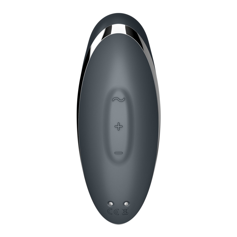 Вібростимулятор-пульсатор – Satisfyer Tap & Climax 2 Grey з ефектом постукування пальцем