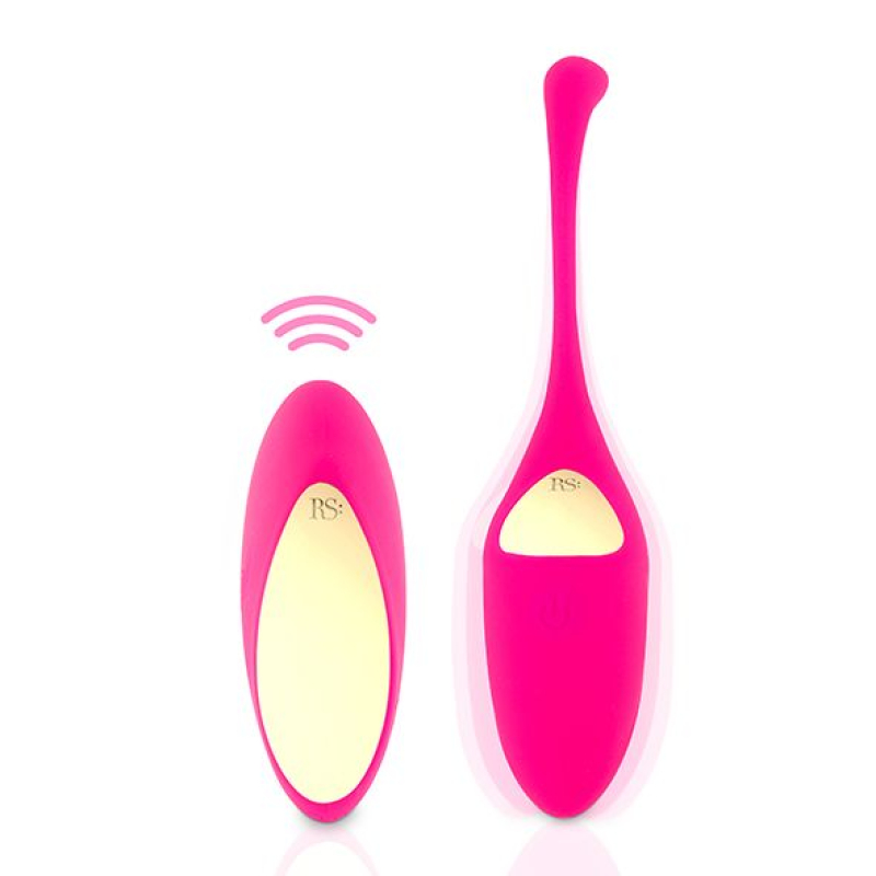 Віброяйце – RIANNE S Pulsy Playball Deep Pink – вібро-пульт, 10 режимів, косметичка-чохол