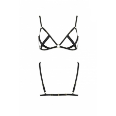 Відкритий бюстгальтер–стрепи Passion Exclusive NICKY BRA L/XL, чорний колір