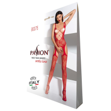 Відвертий бодістокінг з глибоким декольте Passion BS075 червоний