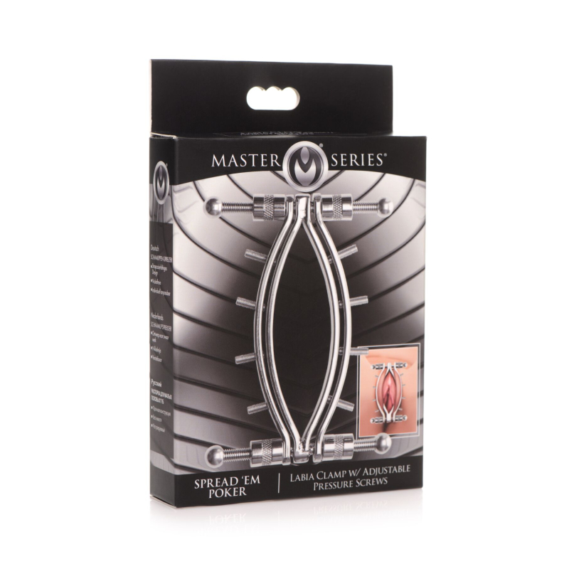 Зажим для вагины Master Series: Spread 'Em Poker Vagina Clamp with Adjustable Pressure Screws, ши