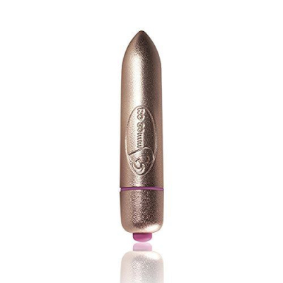Золотистая виброкуля Rocks Off RO-80mm Precious Golden Passion с 7 режимами вибрации, длиной 8 см