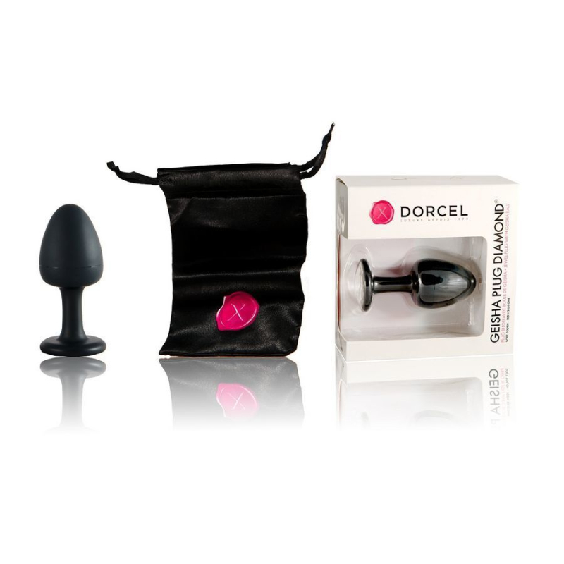 Анальная пробка Dorcel Geisha Plug Diamond XL с шариком внутри, создает вибрации, макс диаметр 4.5