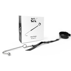 Анальний гак 1 із нашийником з натуральної шкіри Art of Sex - Anal hook, Чорний